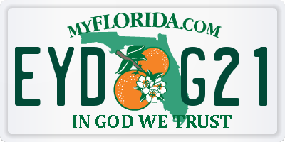 FL license plate EYDG21