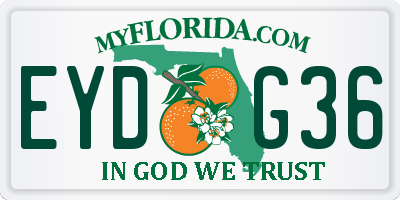 FL license plate EYDG36