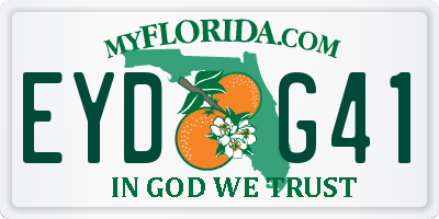 FL license plate EYDG41