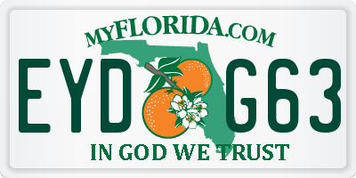 FL license plate EYDG63