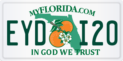 FL license plate EYDI20