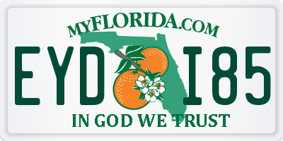 FL license plate EYDI85