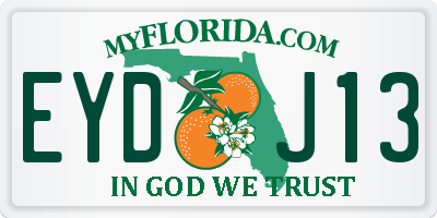 FL license plate EYDJ13