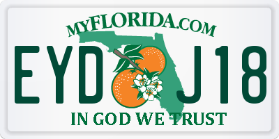 FL license plate EYDJ18
