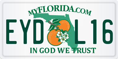 FL license plate EYDL16