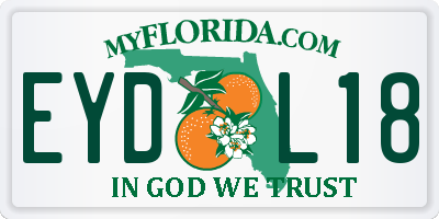 FL license plate EYDL18