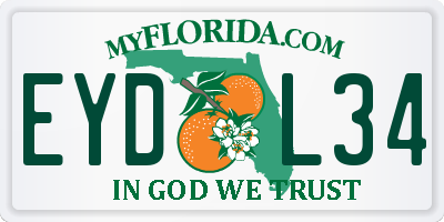 FL license plate EYDL34