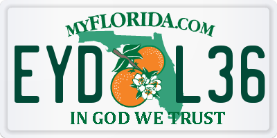 FL license plate EYDL36