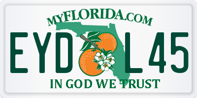 FL license plate EYDL45
