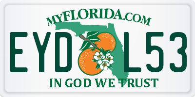 FL license plate EYDL53