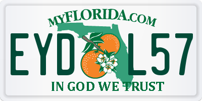 FL license plate EYDL57