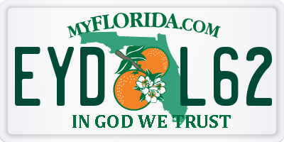 FL license plate EYDL62