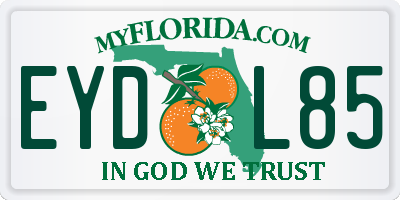 FL license plate EYDL85
