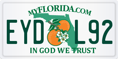 FL license plate EYDL92