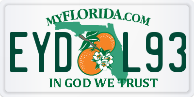 FL license plate EYDL93