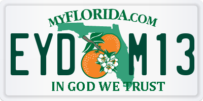 FL license plate EYDM13