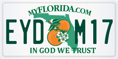 FL license plate EYDM17