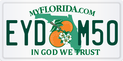 FL license plate EYDM50