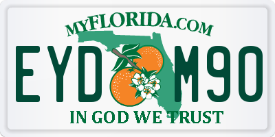 FL license plate EYDM90