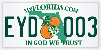 FL license plate EYDO03