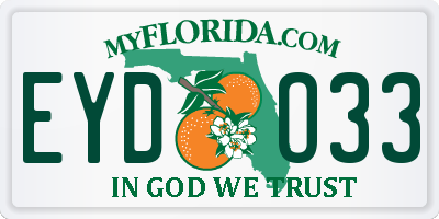 FL license plate EYDO33