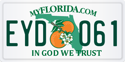 FL license plate EYDO61