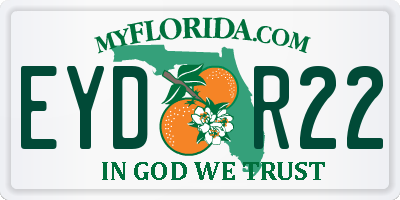 FL license plate EYDR22