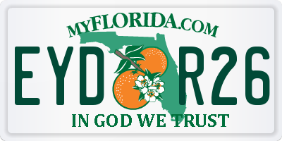 FL license plate EYDR26