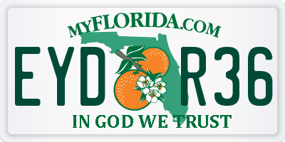 FL license plate EYDR36