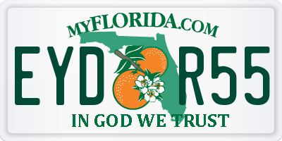 FL license plate EYDR55