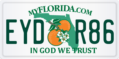 FL license plate EYDR86