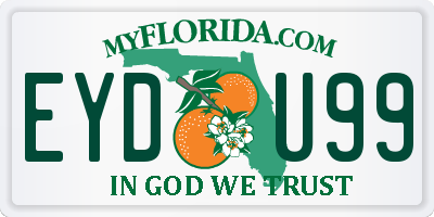 FL license plate EYDU99