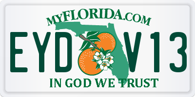 FL license plate EYDV13