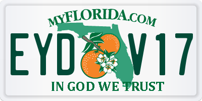 FL license plate EYDV17