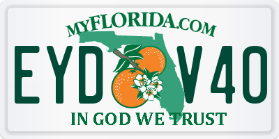 FL license plate EYDV40