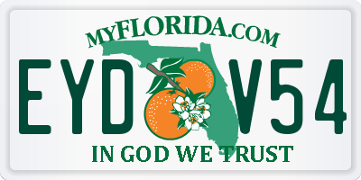 FL license plate EYDV54