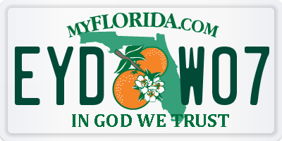 FL license plate EYDW07