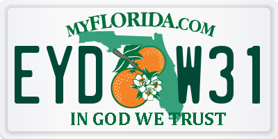 FL license plate EYDW31