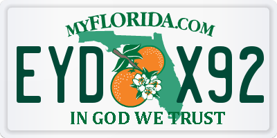FL license plate EYDX92