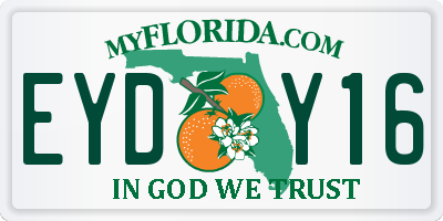 FL license plate EYDY16