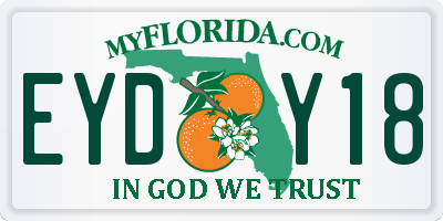 FL license plate EYDY18