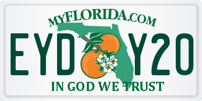FL license plate EYDY20