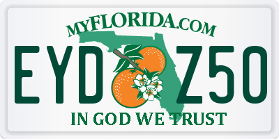 FL license plate EYDZ50