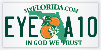 FL license plate EYEA10