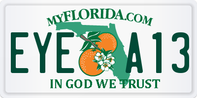 FL license plate EYEA13