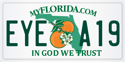 FL license plate EYEA19