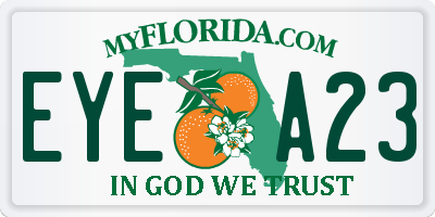 FL license plate EYEA23