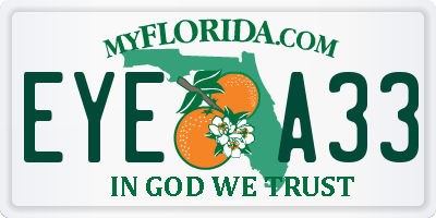 FL license plate EYEA33