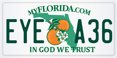 FL license plate EYEA36