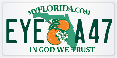 FL license plate EYEA47